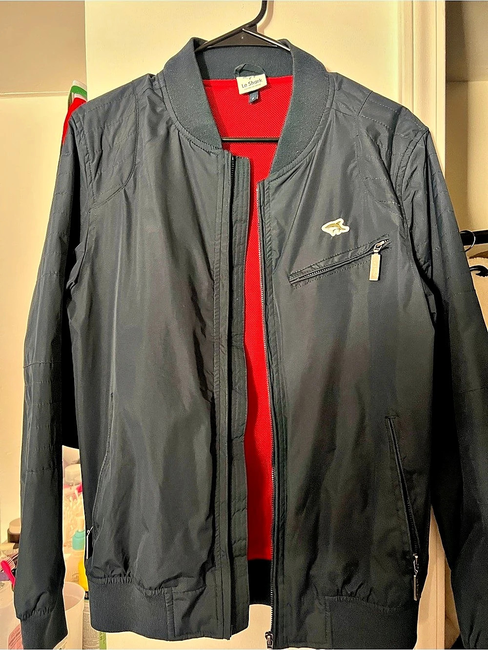 Le Shark Lightweight Jacket Black & Red Size Small Like New